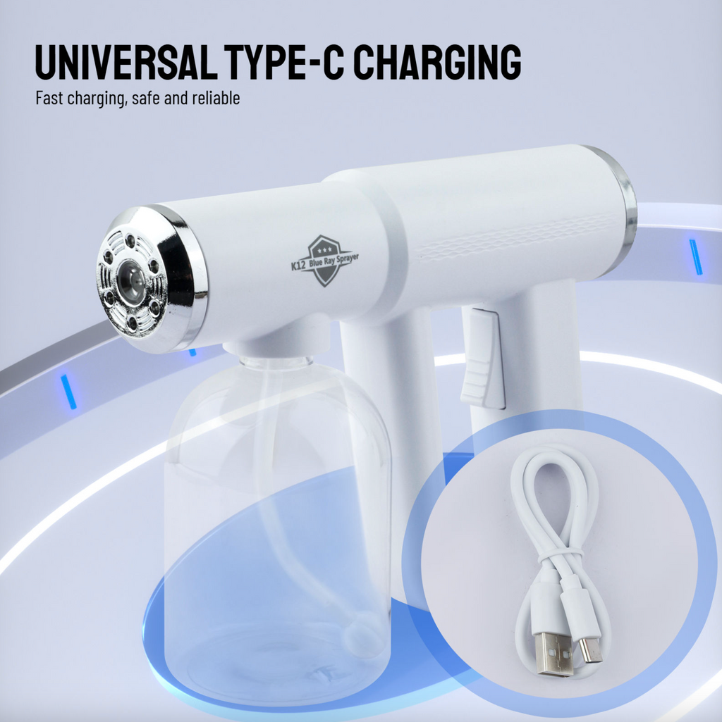 Hygenix | Draagbare ontsmettingsmiddel voor thuis – USB-oplaadbaar, gezinsveilig ontsmettingsmiddel in nevelvorm