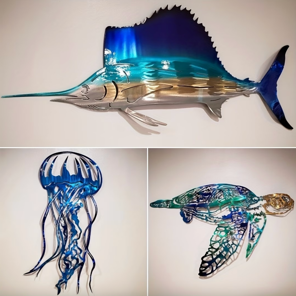 SeaForge | Nautische Metalen Wanddecoratie – Oceaan-Thema Maritieme Kunst