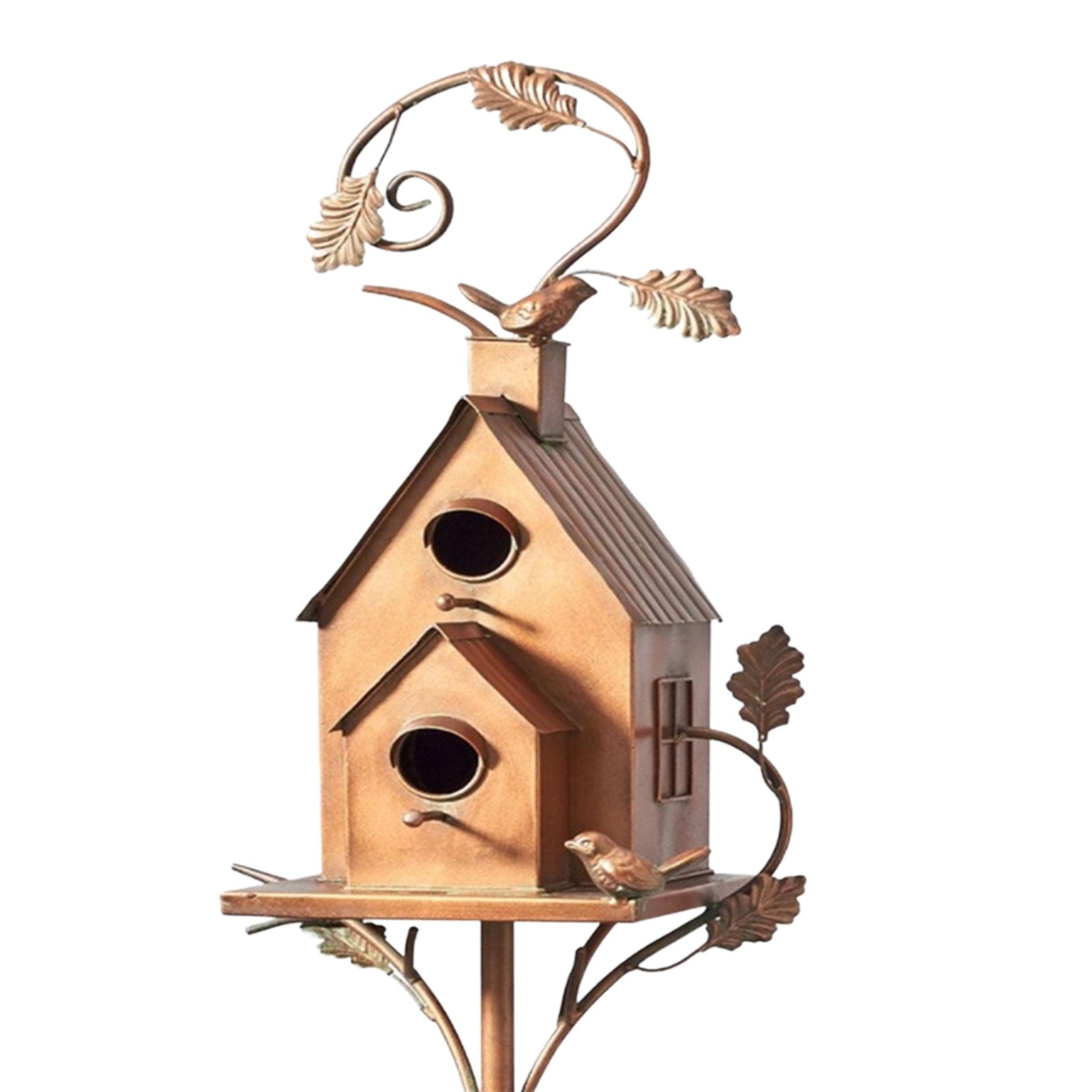 Nestique | Decoratieve metalen vogelhuisje tuinpaal - Handgemaakt Outdoor Tuin Vogelhuis Ornament