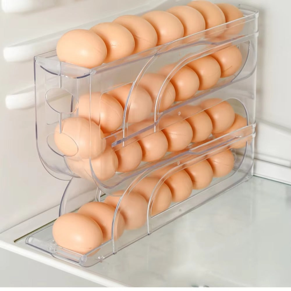 Eggomatic | Automatische eierroldispenser - BPA-vrij, ruimtebesparend, ideaal voor keuken en koelkast