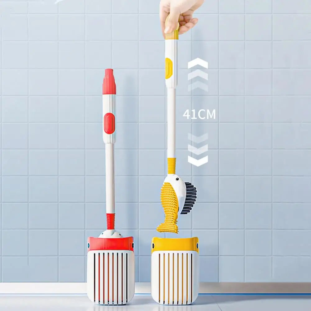 QuackSwirl | 360° Eend-vormige Toiletborstel met Houder - Flexibele Siliconen Borstelharen, DiepReinigen