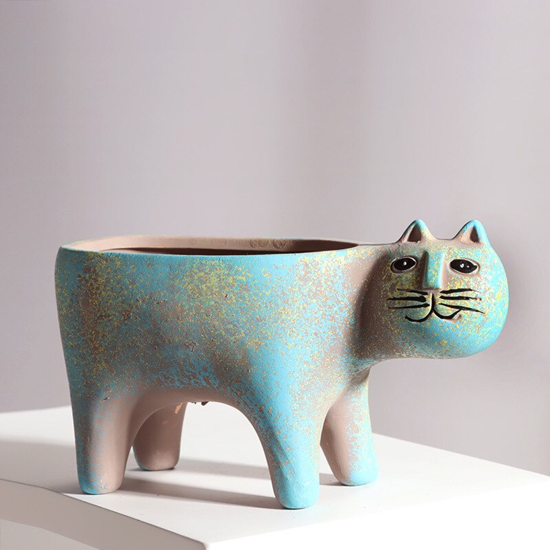 WhiskerPot | Speelse Kat Keramische Plantenbakken - Schattige Decoratieve Potten