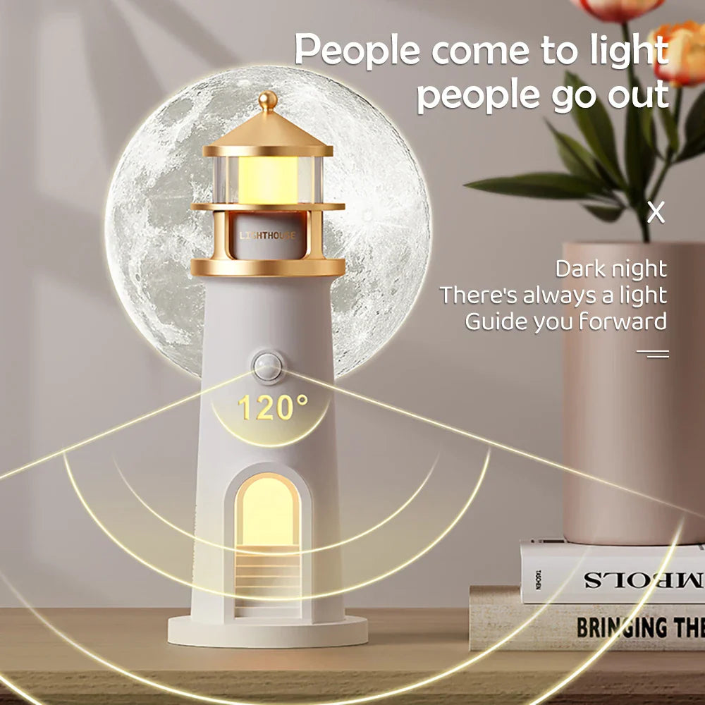 LightTide | Lighthouse Ambient Light met Bluetooth, Muziek, Dimbaar & Projectie Eigenschappen