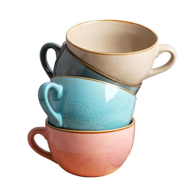 MajestiCup | Elegante keramische mok, hoge capaciteit, kleurrijk ontwerp