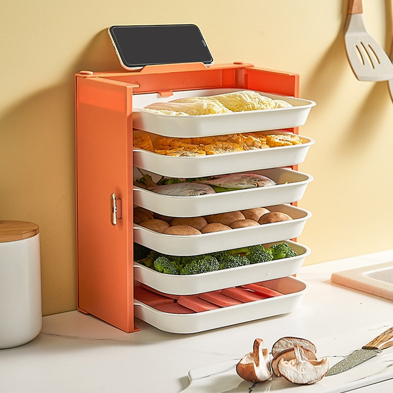 DishVault | 6-laags stapelbaar bordenrek – Compacte keukenorganizer voor serviesgoed