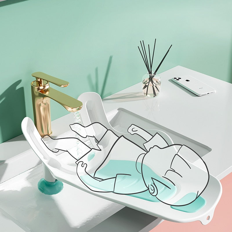 TinySplash | Reisvriendelijk babybadje – Opvouwbaar badje met zuignappen voor veilig en gemakkelijk douchen