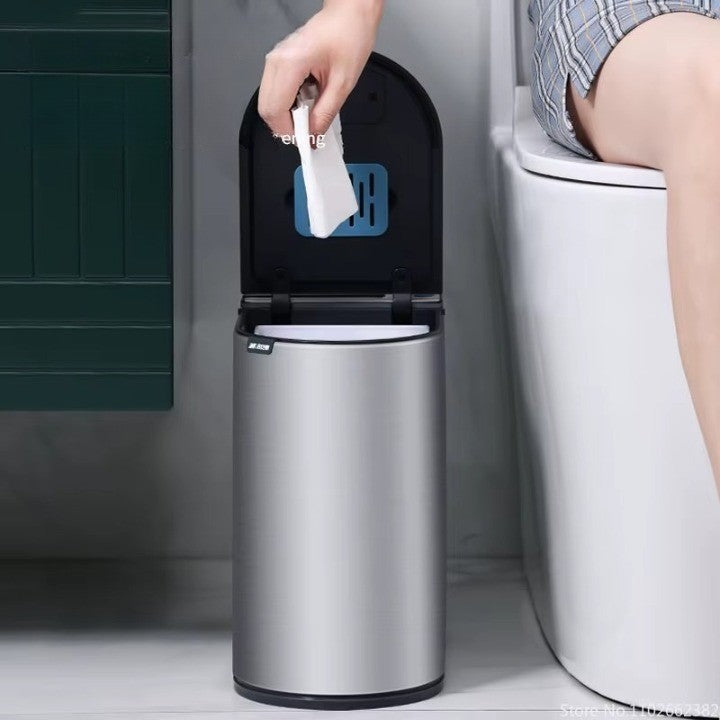 ToiLift | Automatische lift-afvalbak met geïntegreerde borstel – Handsfree afvalbak voor de badkamer