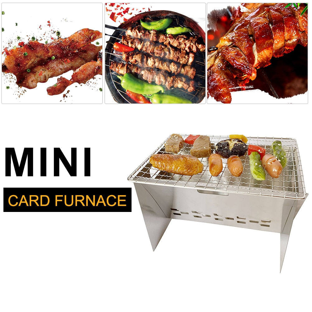 GrillBox | Roestvrijstalen draagbare opvouwbare houtskoolgrill - Compacte BBQ