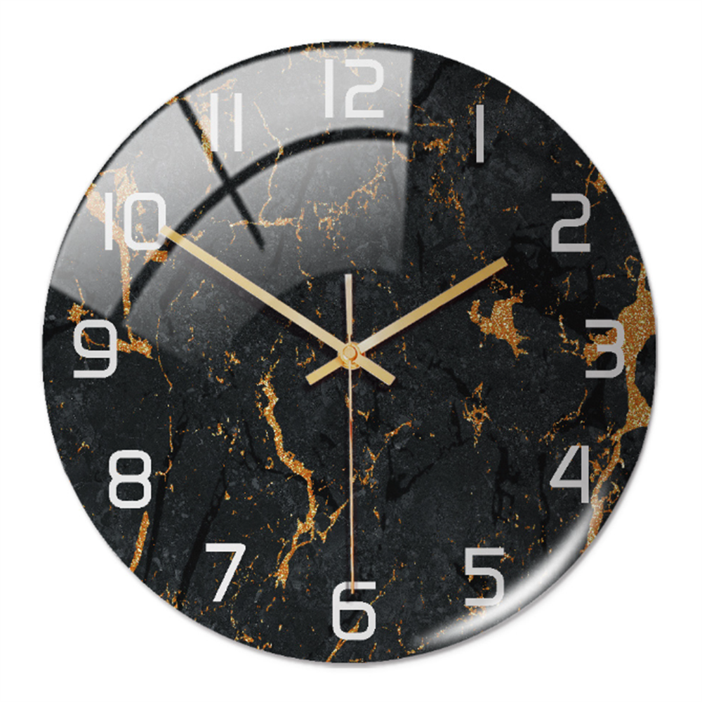 LuxeMarble | Moderne marmeren wandklok – Stille kwartsklok