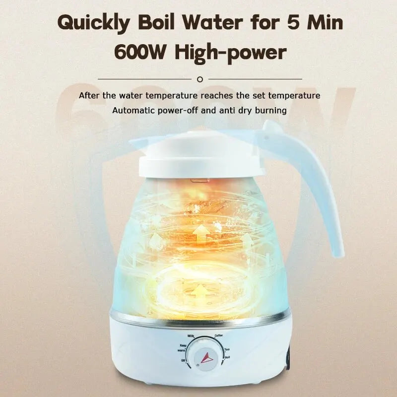 FoldiBoil | Opvouwbare Waterkoker - Draagbare Reisswaterkoker met Snelkoken - BPA-vrij Silicone