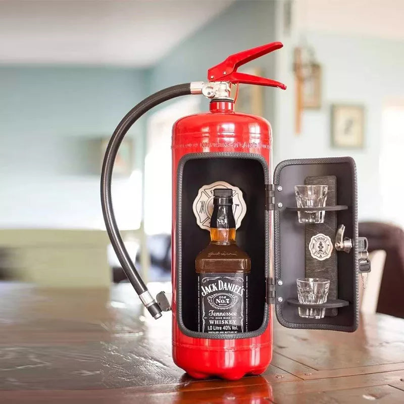 FlameBar | Brandblusser Minibar - Verborgen drankkabinet, Huisbar decor