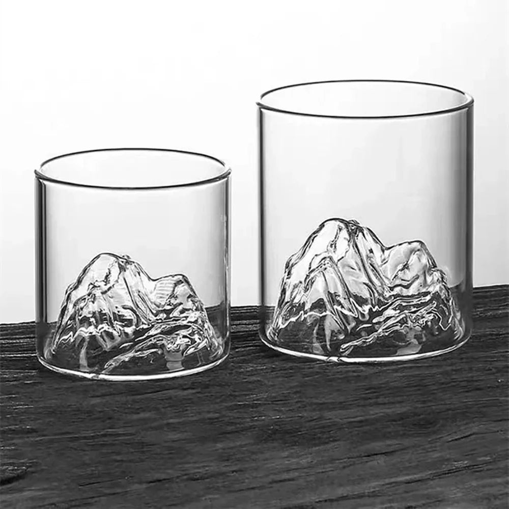 BourPeak | 3D berg whiskeyglas - Unieke bourbon beker voor likeur, Scotch, Old Fashioned