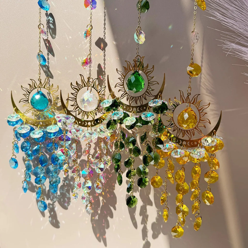 CrystalFlare | Elegante Kwarts Prisma Zonnevanger - Kleurrijke Lichtbreking, Raam Ophangen