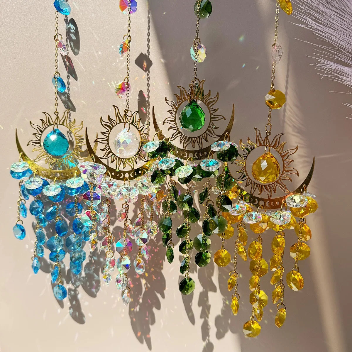 CrystalFlare | Elegante Kwarts Prisma Zonnevanger - Kleurrijke Lichtbreking, Raam Ophangen