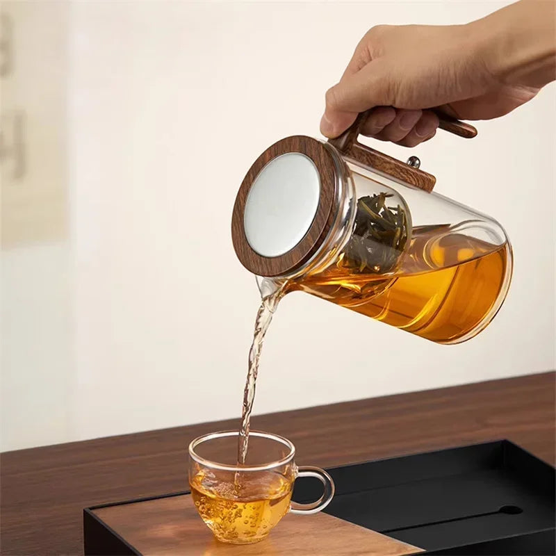 ZenSteep | Elegante glazen theepot met infuser - Creatief ontwerp voor losse thee