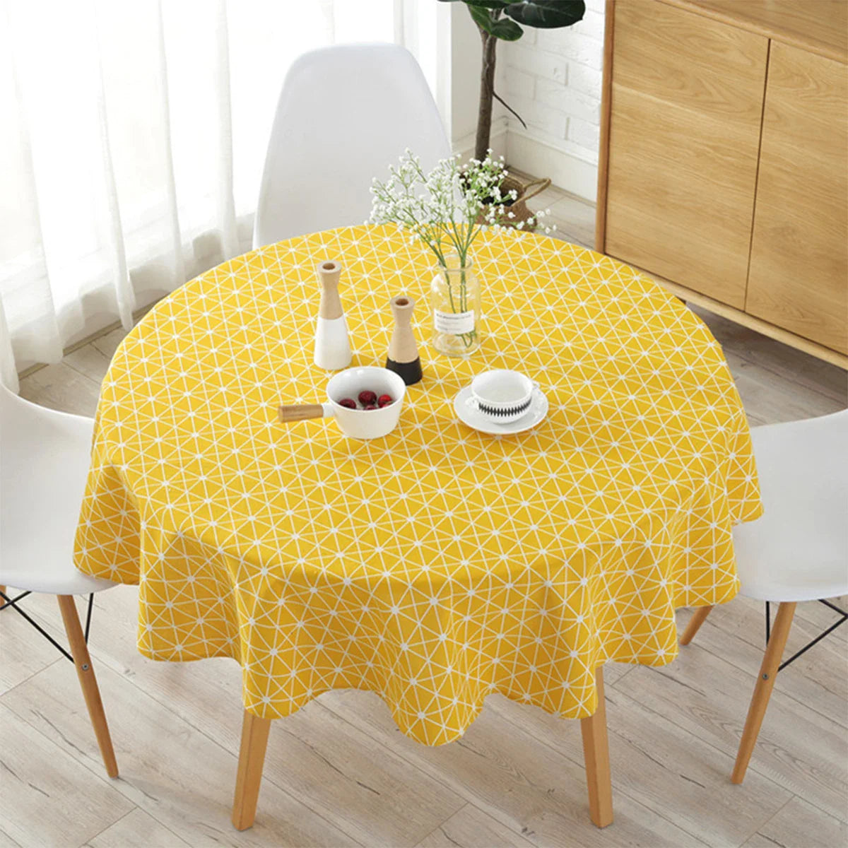Rondelle | Rond tafelkleed - Elegant wasbaar tafelkleed, zachte stof, kreukherstellend