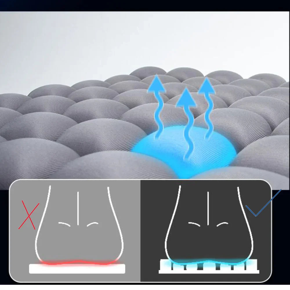 BreezeSeat | Opblaasbaar Ultrazacht Stoelkussen - Warmteafvoer, Ergonomische Ondersteuning