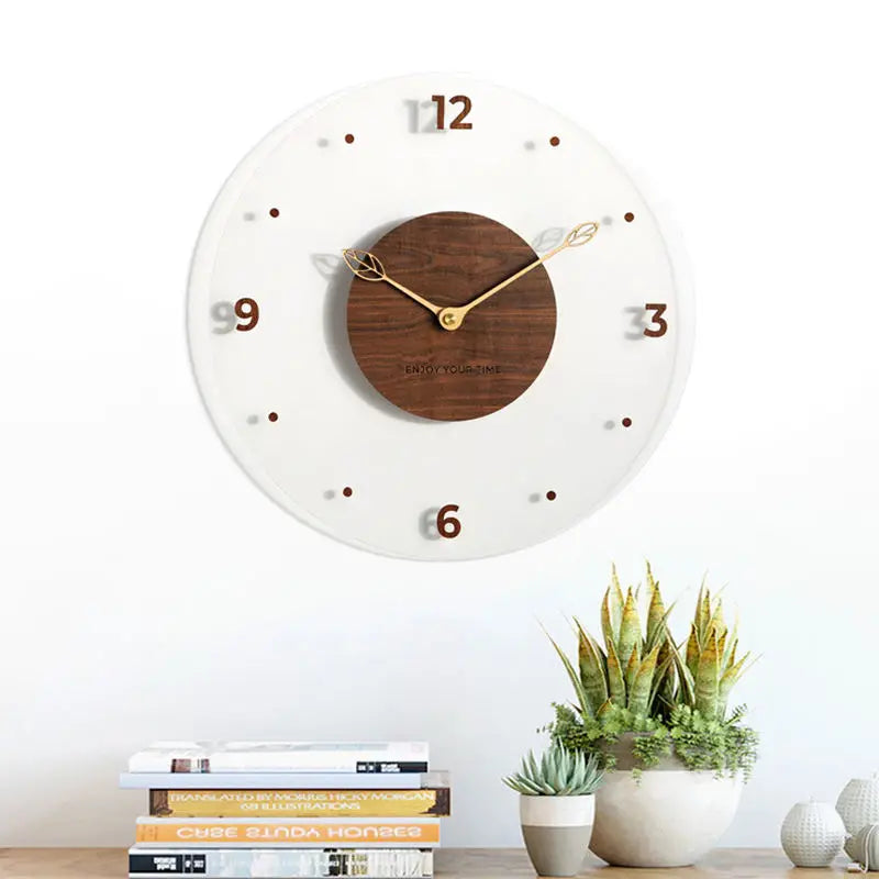 VividTime | Moderne kristalheldere klok met houten afwerking