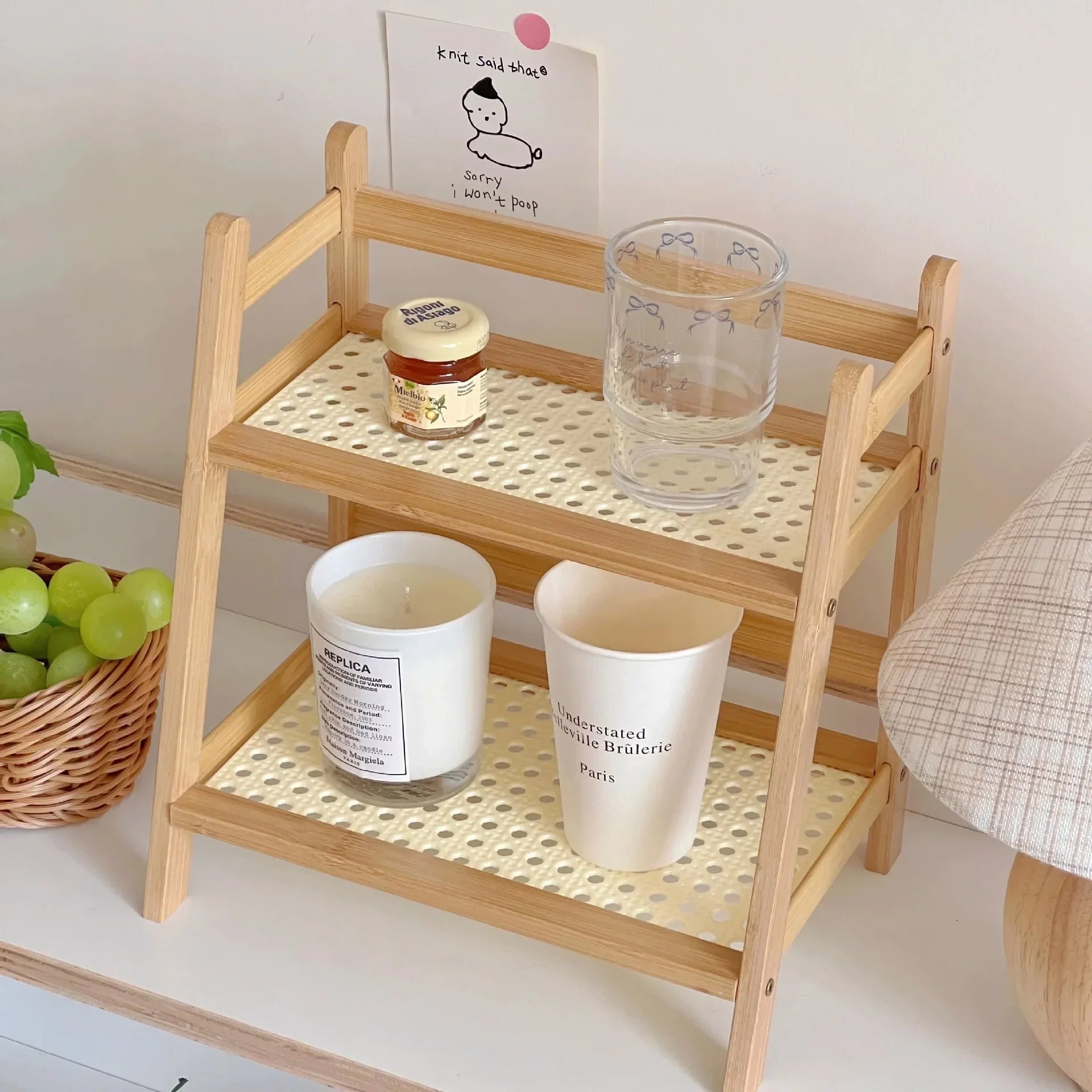 PureTier | Bamboe opbergrek – Multifunctioneel opbergrek voor in de keuken en op het bureau