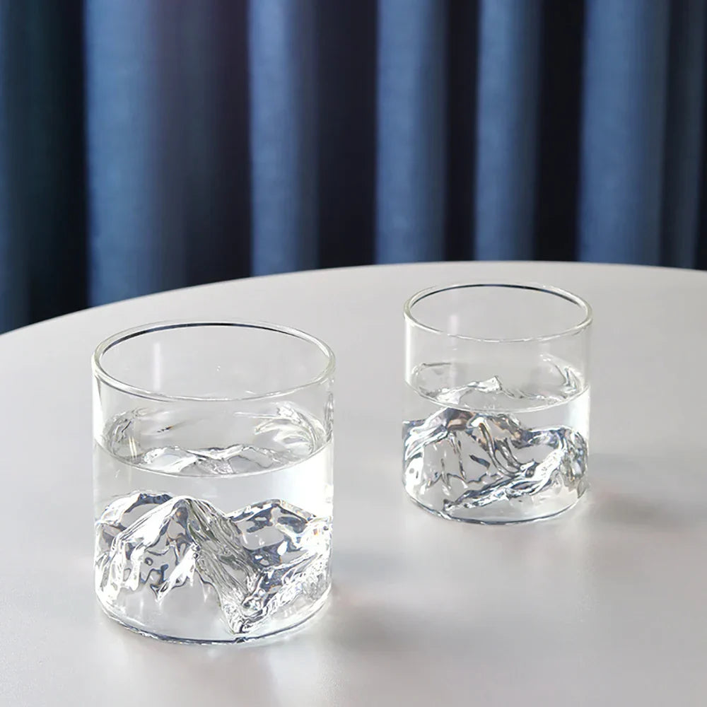BourPeak | 3D berg whiskeyglas - Unieke bourbon beker voor likeur, Scotch, Old Fashioned