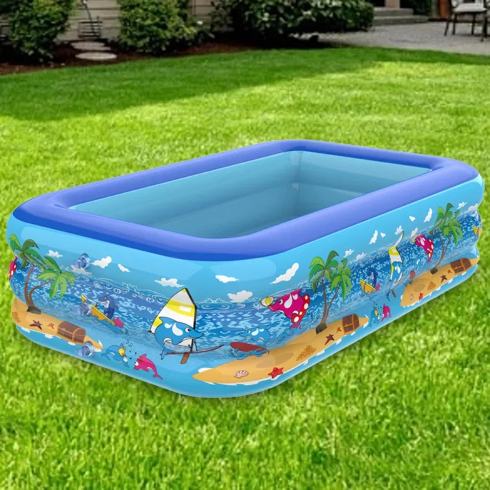 KiddieWave | Opblaasbaar PVC Kinderzwembad - Duurzaam Cartoon Ontwerp
