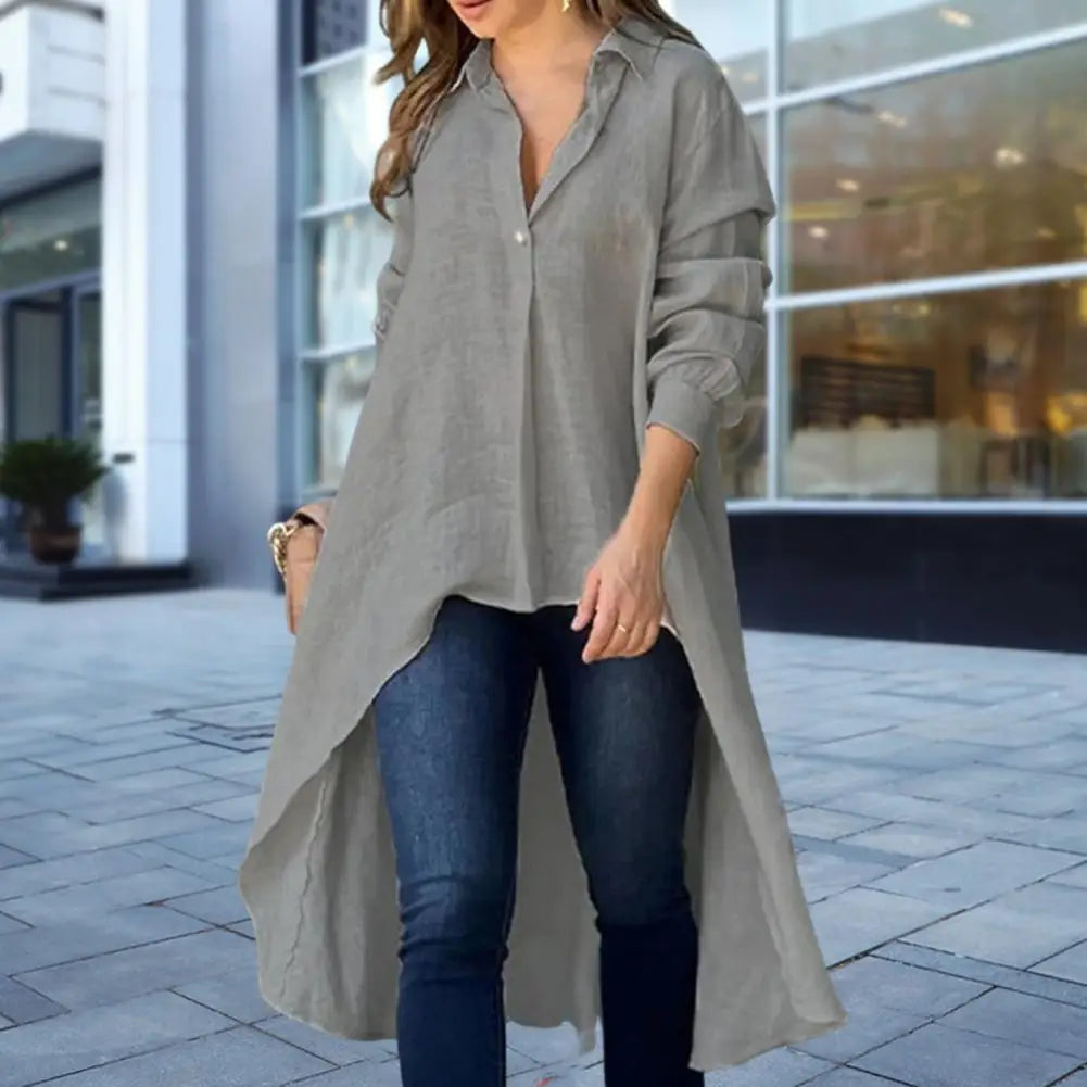Cerys | Elegante damesblouse met lange mouwen – Casual blouse met kraag en knopen