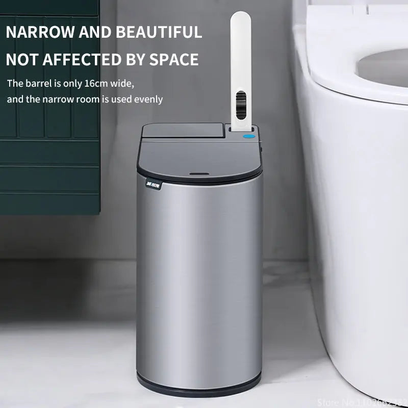 ToiLift | Automatische lift-afvalbak met geïntegreerde borstel – Handsfree afvalbak voor de badkamer