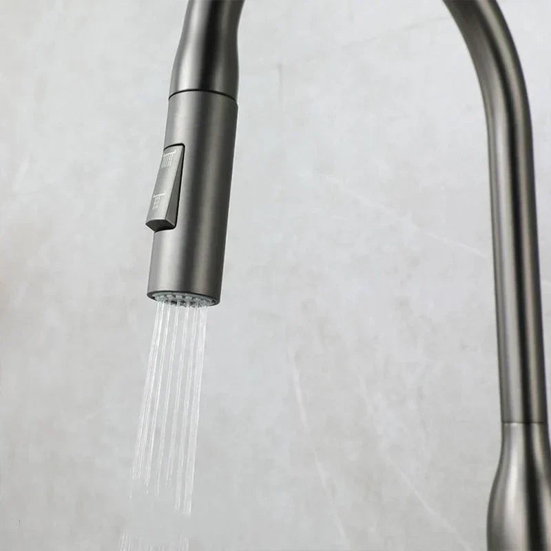 AquaStretch | Strakke uittrekbare keukenkraan met intrekbare handdouche – dubbele straal en flexibel ontwerp