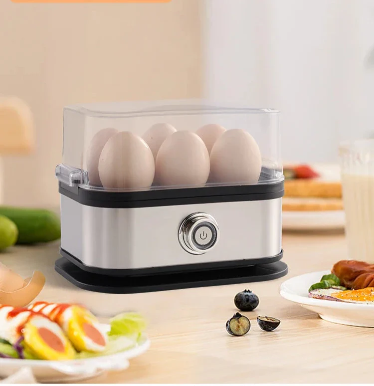 BoilBox | Automatische elektrische eierstoompan – capaciteit voor 6 eieren, roestvrijstalen keukenapparaat