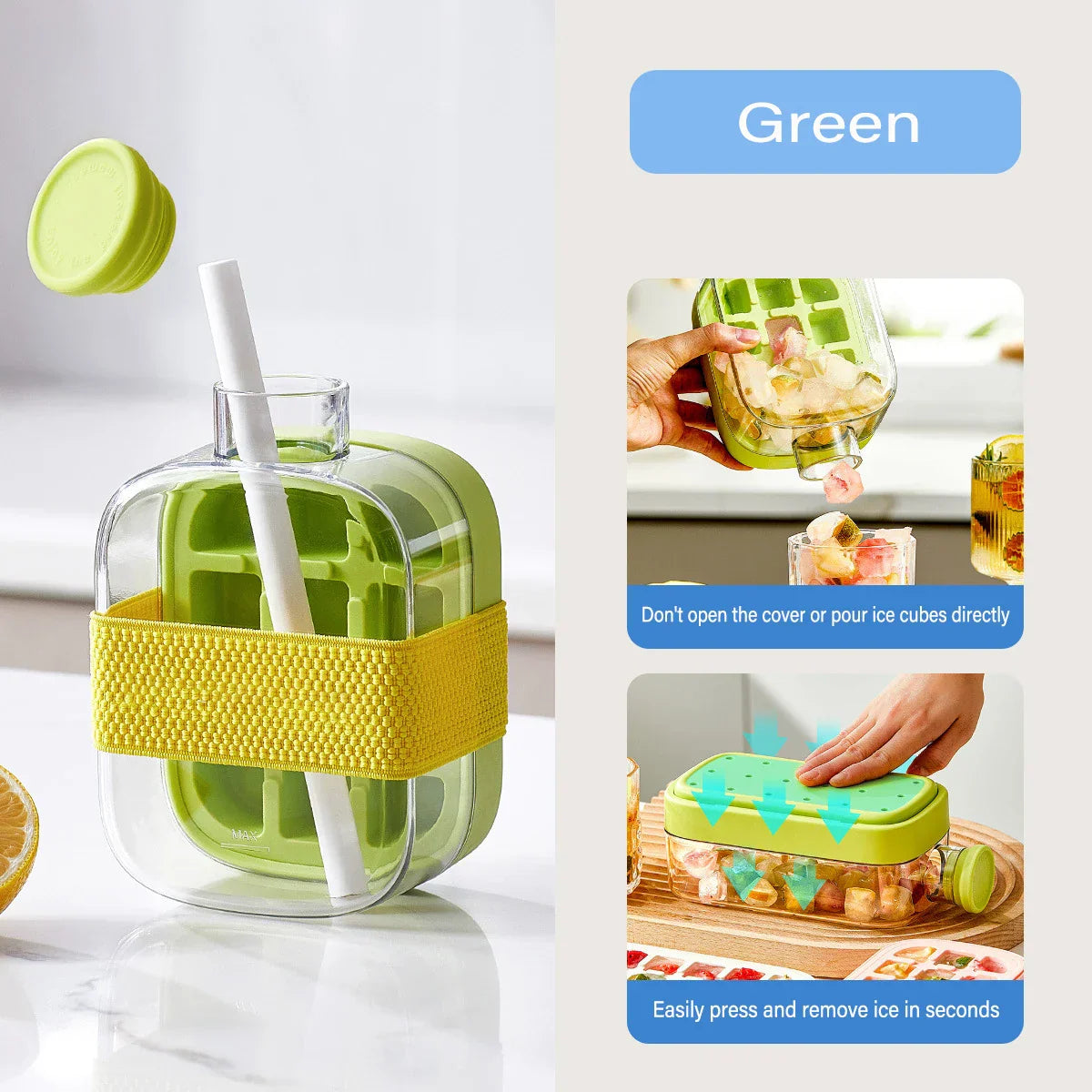 IceBurst | One-press ijsmachine fles - Instant ijs, draagbaar, BPA-vrij, lekvrij ontwerp