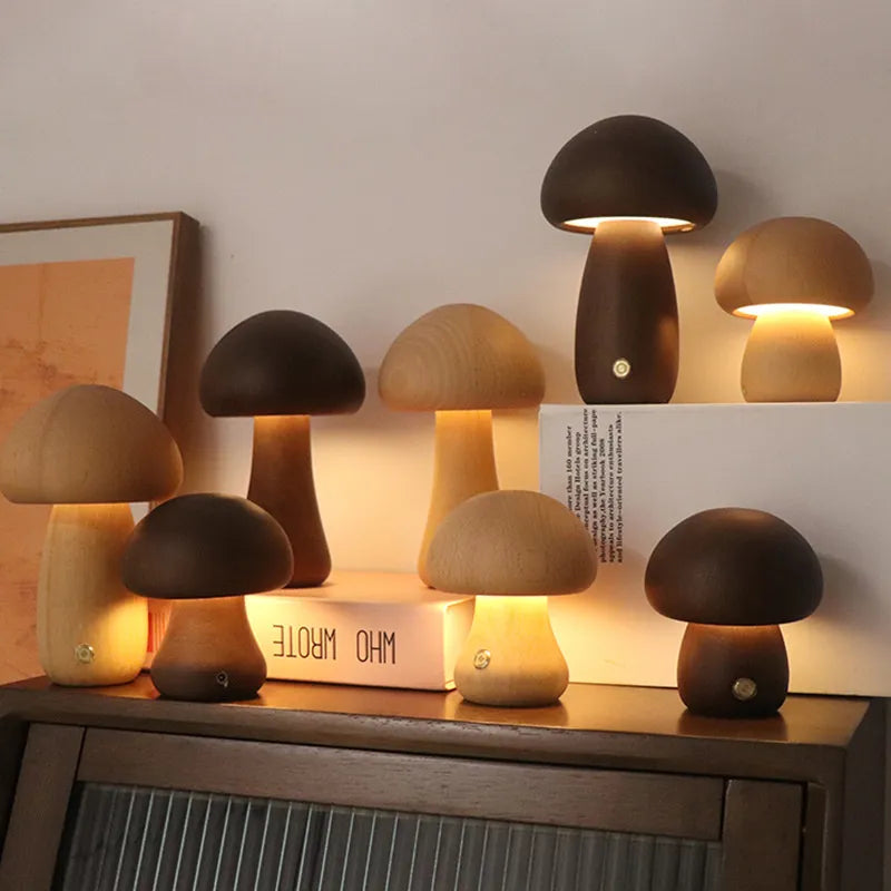 MushLume | Mystieke houten paddestoel lamp