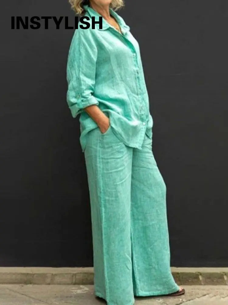 Yalia | Linnen set voor dames – Vintage, nonchalante zomeroutfit