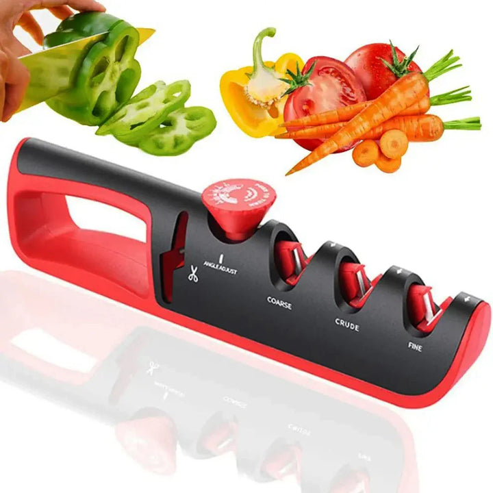 KnifeAid | 4-in-1 multifunctionele messenslijper – Professionele keukenslijper voor messen, scharen en gereedschap