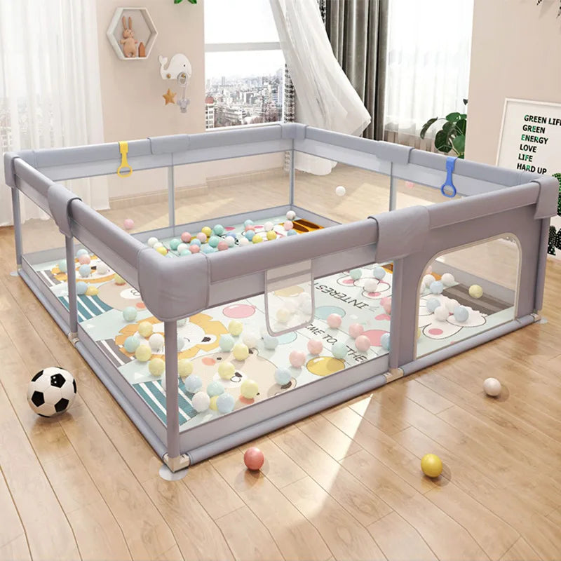 KiddoSpace | Grote box voor baby's en peuters – Veilige speelruimte voor binnen en buiten met zachte panelen