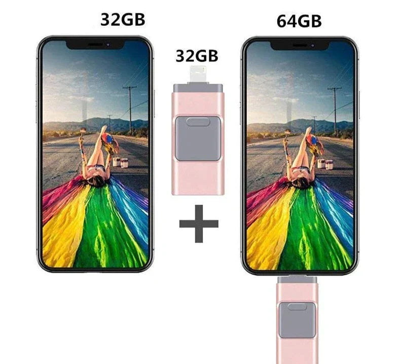 SmartPort | 4-in-1 USB-stick met OTG, opslag voor telefoon en pc, uitbreidbaar geheugen voor Android en iPhone