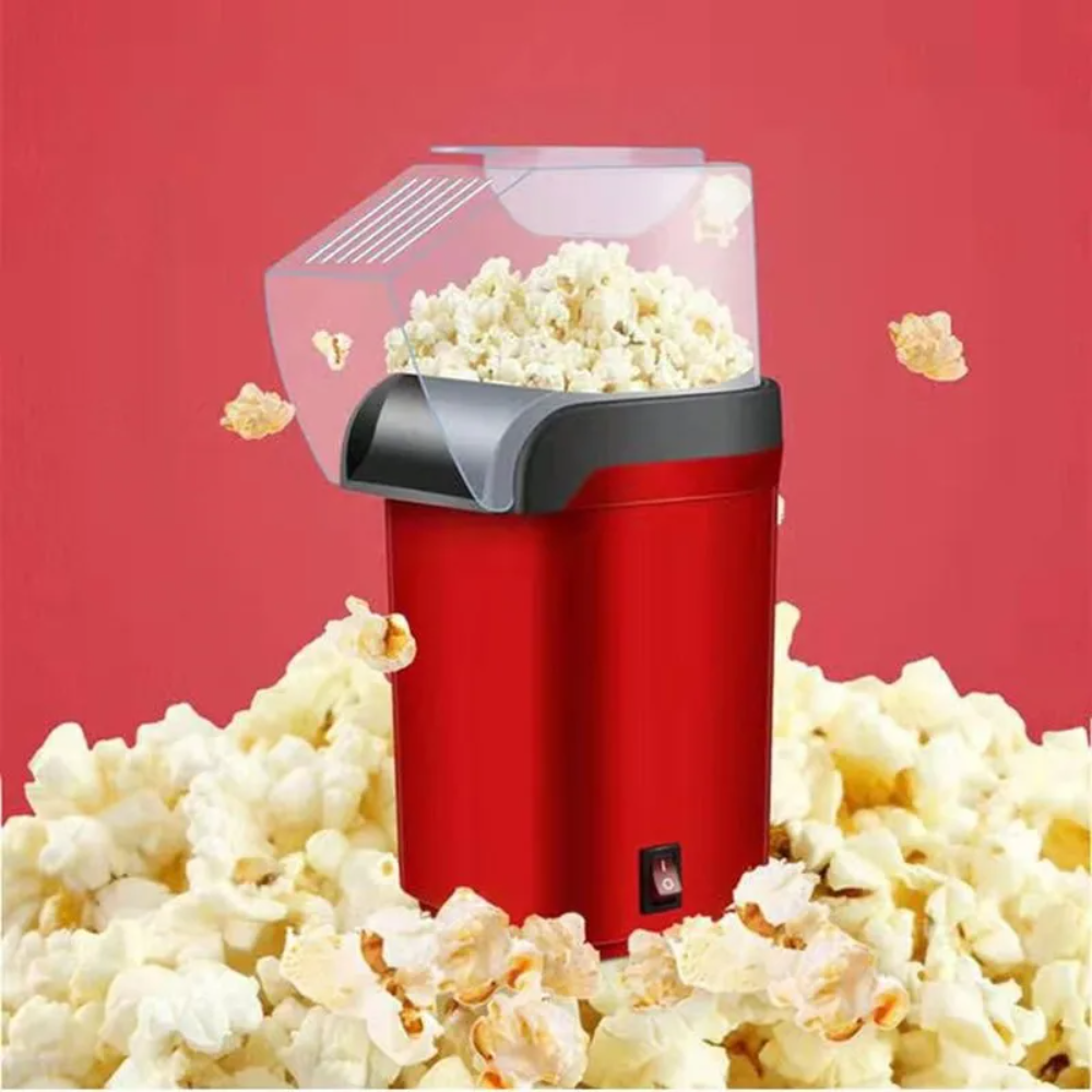 PopBuddy | Elektrische heteluchtpopcornmaker – Olievrije popcornmachine voor thuis voor snelle, knapperige popcornsnacks