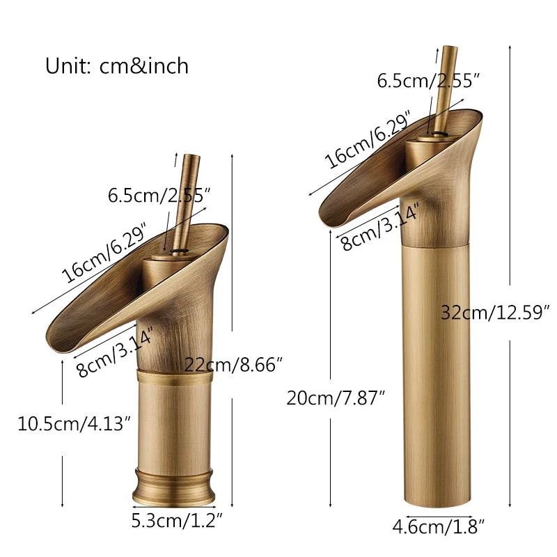 BrassElegy | Massief messing badkamerkraan – Vintage wastafelmengkraan