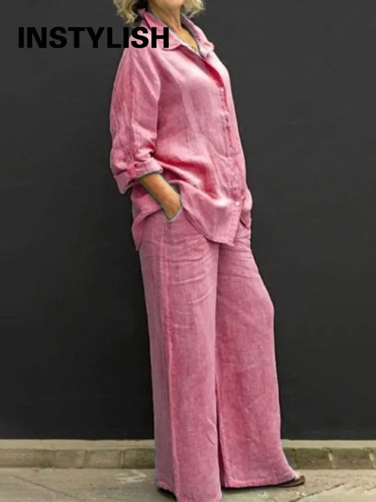 Yalia | Linnen set voor dames – Vintage, nonchalante zomeroutfit