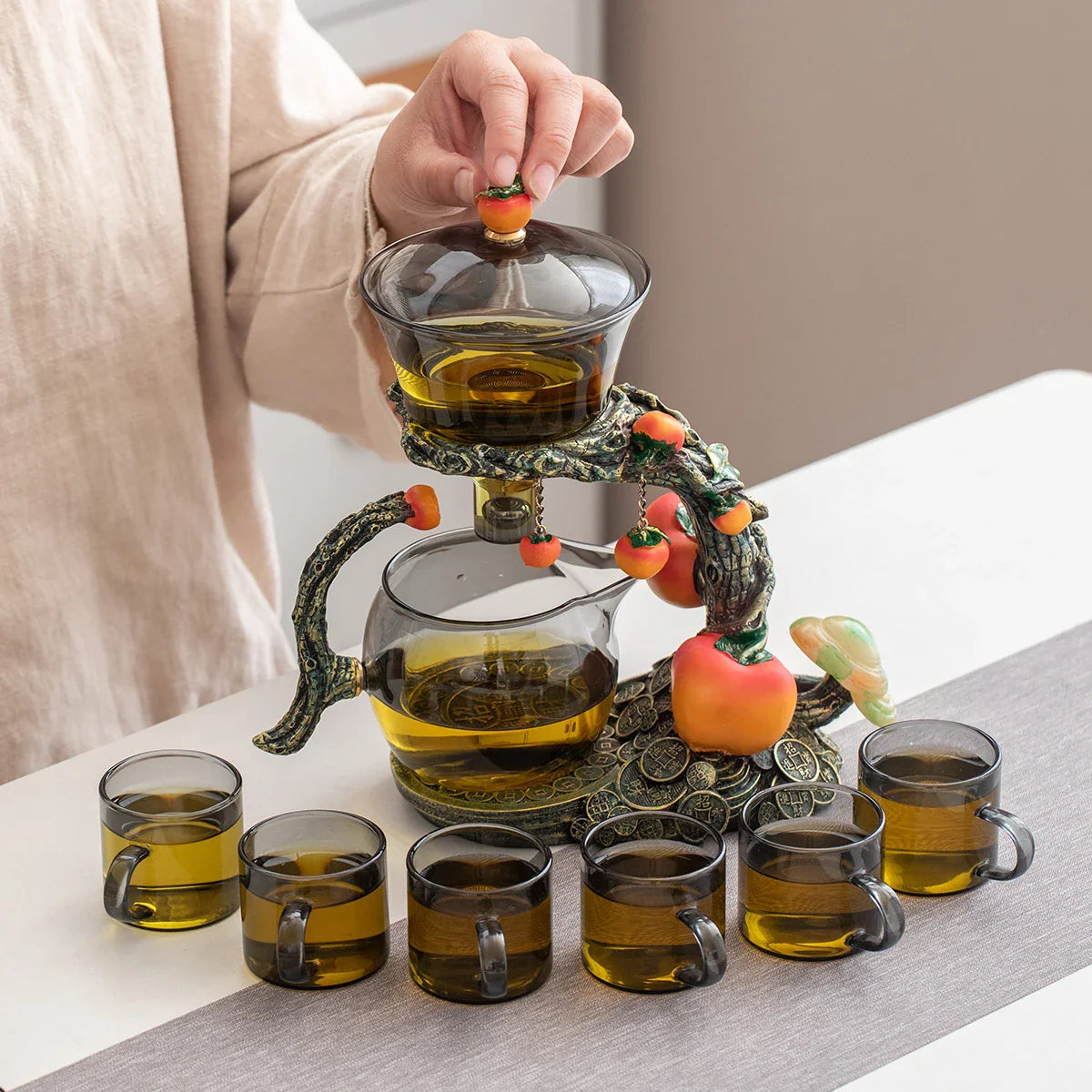 FortuneBrew | Fortune's Orchard Theepot thee-ei - Premium thee-ei met op fruit geïnspireerd ontwerp voor losse thee