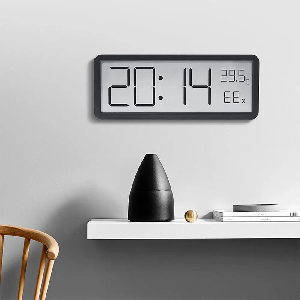 TimeVibe | Large Digital Wall Clock with LED Display, Temperature & Humidity Sensor – Modern Clock