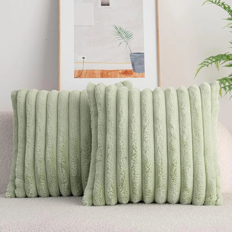 Puffique | Decoratieve pluizige kussensloop - Zachte kussenhoes van imitatiebont voor bank, bank, bed