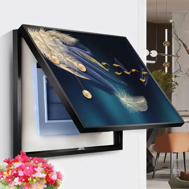 WallMuse | Decoratieve canvas afdekking voor elektriciteitskast – Kunstzinnig wandpaneel, verborgen schakelaar