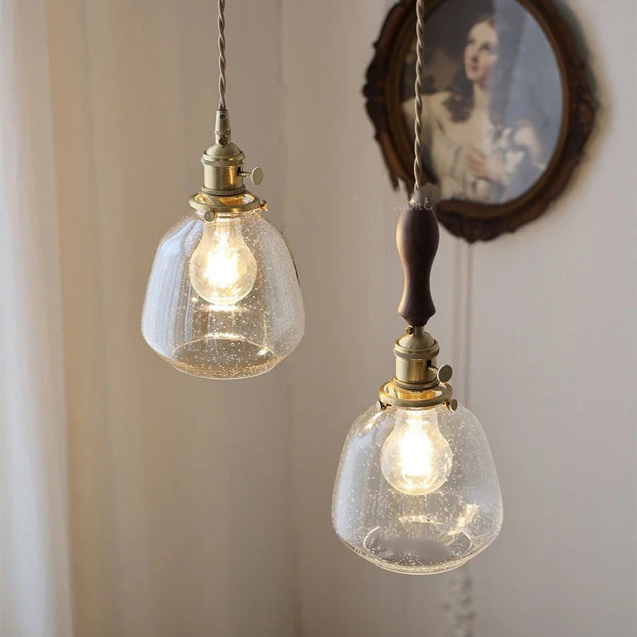 NostalgiaLuxe | Vintage elegante glazen hanglamp