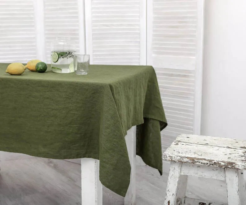 SoftDrape | Linnen tafelkleed – Wasbare stof die stofwerend is, decoratie voor eetkamer en keuken