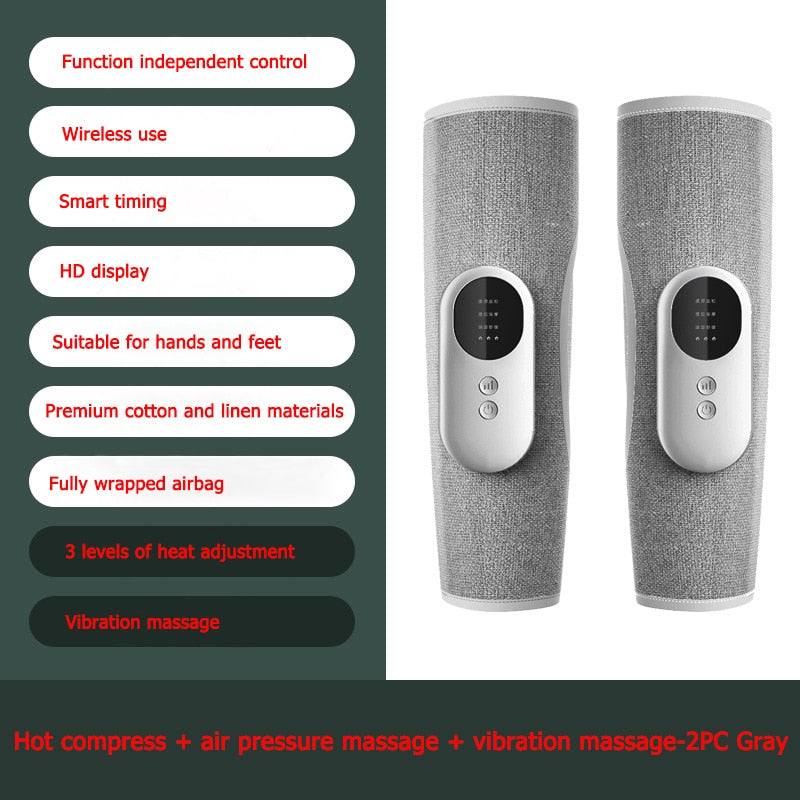 RelaxPod | Draagbare draadloze luchtcompressie-beenmassageapparaat – Trillingsbehandeling voor kuiten