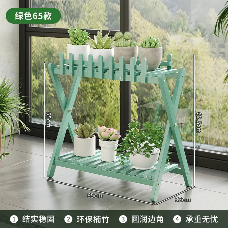 EcoTrellis | Bamboo VerdeShelf plantenstandaard met twee niveaus en latwerk