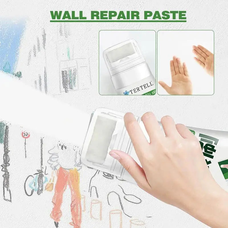 TouchUp | Witte muurreparatieverf - patchpasta & roller voor scheuren en gaten in muren
