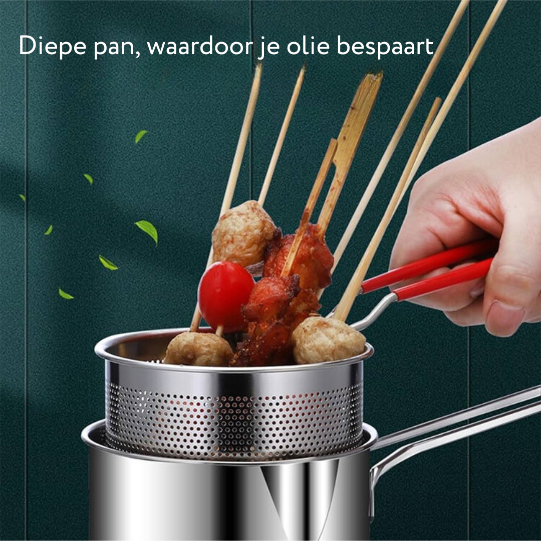 FryPro | Stainless Steel Deep Fryer – 1.2L Oil Capacity, Smart Oil-Saving Design, Pouring Spout