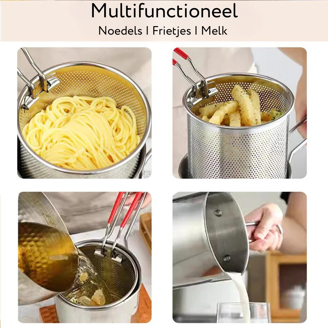 FryPro | Stainless Steel Deep Fryer – 1.2L Oil Capacity, Smart Oil-Saving Design, Pouring Spout
