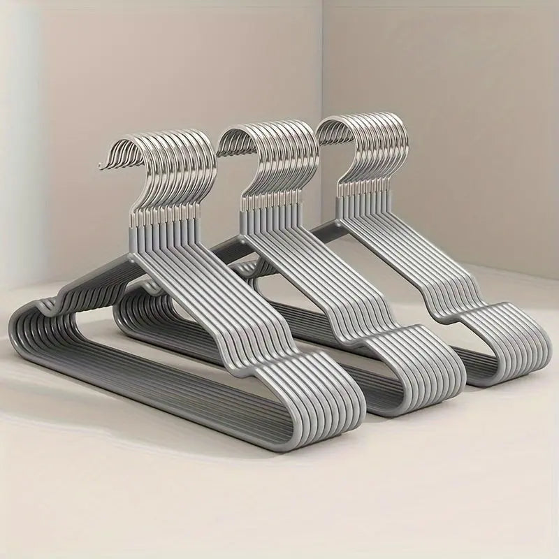 SteadyHook | Metalen anti-slip kledinghangers, set van 10 - Premium heavy duty